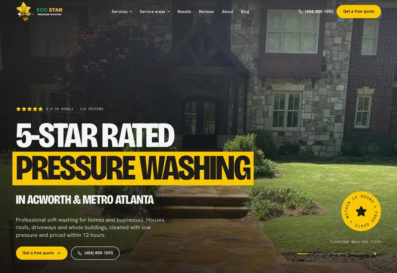 Eco Star Pressure Washing website